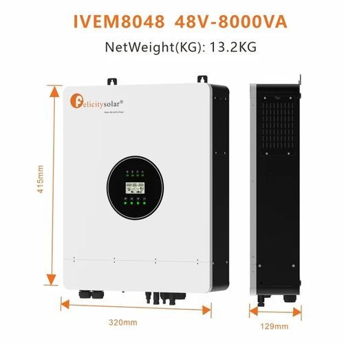 Felicity Solar inverter, 8kVA hybrid inverter, 48V solar inverter, 10000W MPPT controller, pure sine wave inverter, off-grid solar solution, hybrid solar system, solar charge controller, energy backup inverter, scalable solar inverter