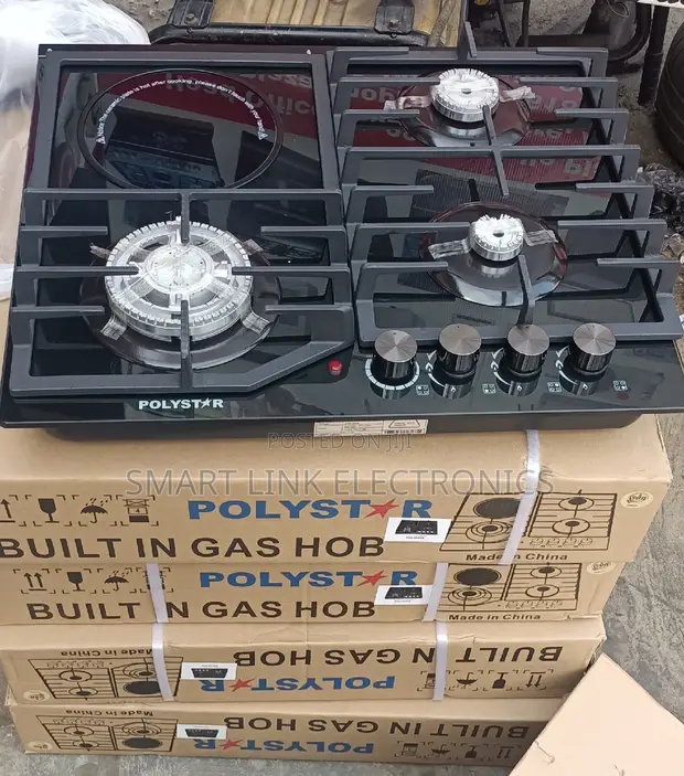 Polystar PV-GT60G3H 3 Burner In-Built Gas Hob – 8mm Glass - Image 3