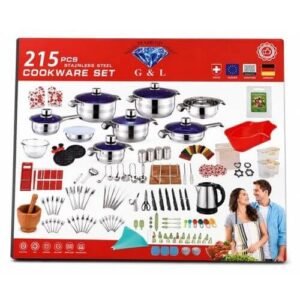 G&L 215-Piece Stainless Steel Cookware & Kitchen Utensil Set
