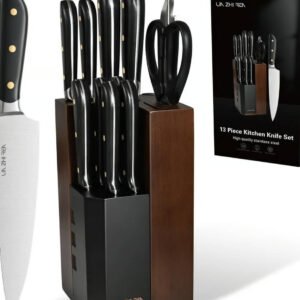 LIN ZHI REN 13-Piece Kitchen Knife Set with Sharpener